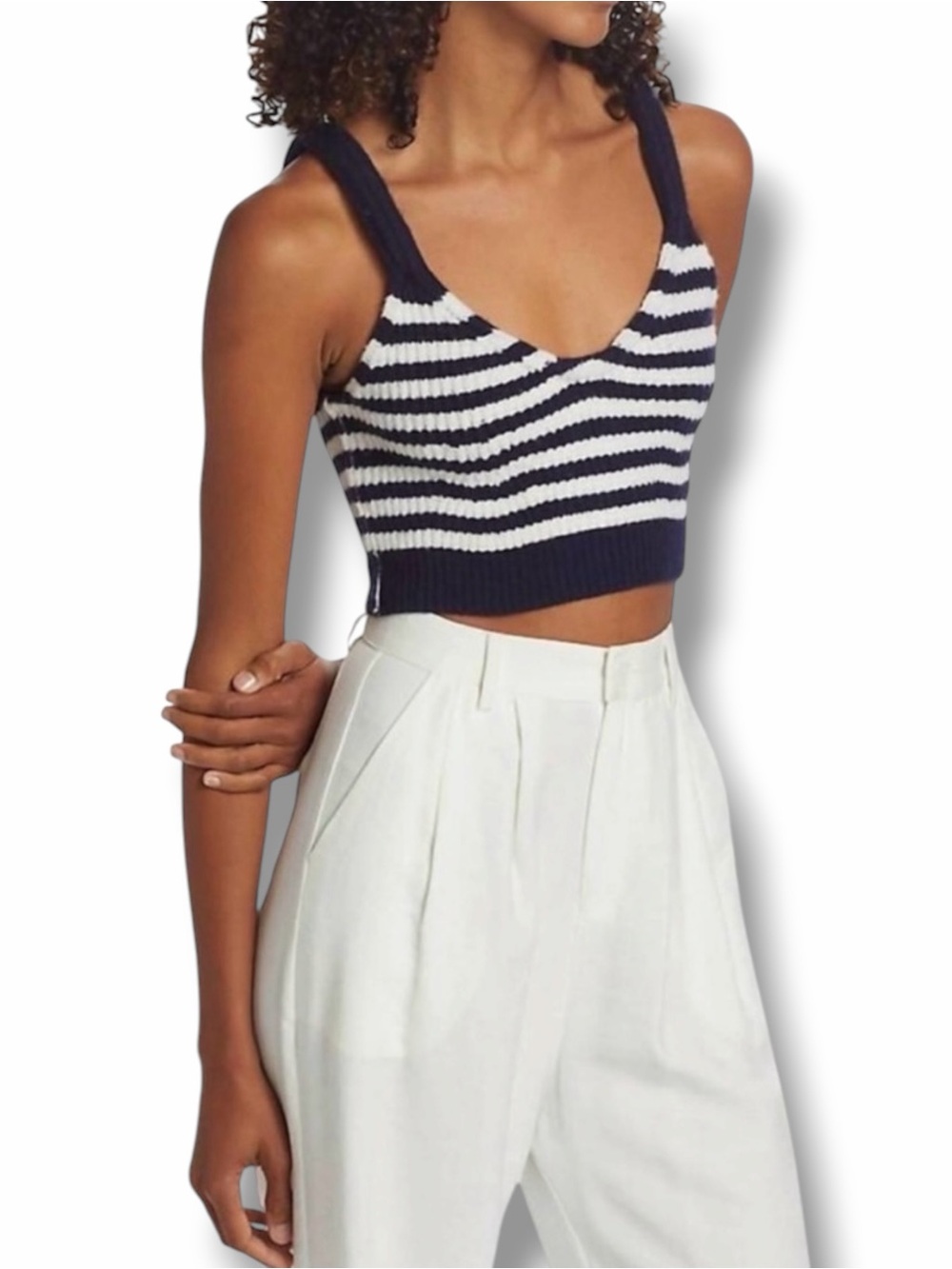 Jonathan Simkhai Women Midnight Blue Braylee Cashmere Sweater Tank Top M